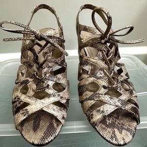 Snake Print Strappy Heels